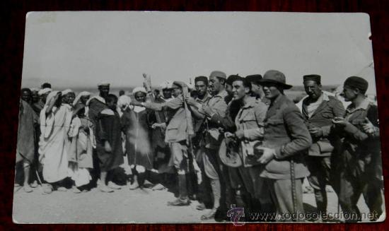 Militaria: ANTIGUA FOTOGRAFIA POSTAL DE LA GUERRA DEL RIF, REGULARES DE CABALLERIA, POLICIA INDIGENA, MEHALA, C