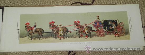 Militaria: Comitiva Regia 1879, lamina 25, coche con la servidumbre de S.A.R. la la Serma. Sra. Infante Do&ntilde;a Cr