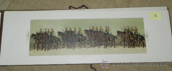 Militaria: Comitiva Regia 1879, lamina 62, husares de la princesa, caballeria, Litograf&iacute;a de A. Fortuny y dibuj
