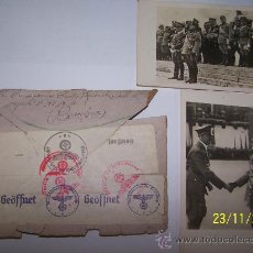 Militaria: FOTOS ORIGINALE AUTE ALEMANA-HITLER,MUSSOLINI DIRECION SOBRE CALE HOSPITAL NR 103 1-1 BARCELONA. Lote 34357585