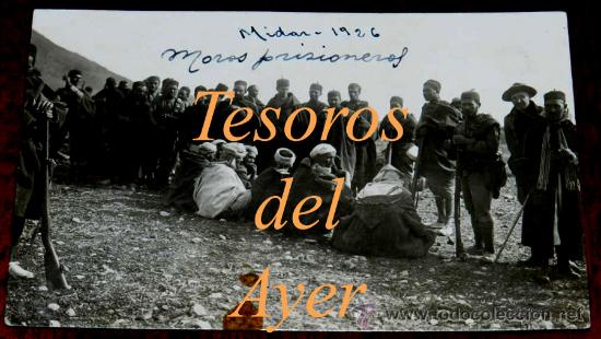 Military Antiques: ANTIGUA FOTO POSTAL DE MOROS PRISIONEROS MIDAR 1926, REGULARES, POLICIA INDIGENA, GUERRA DEL RIF, CA