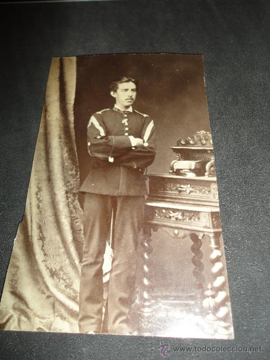 Militaria: fotografia de coronel espa&ntilde;ol en cuba?, 11 x 7 cm. siglo xix, recortada en sus bordes
