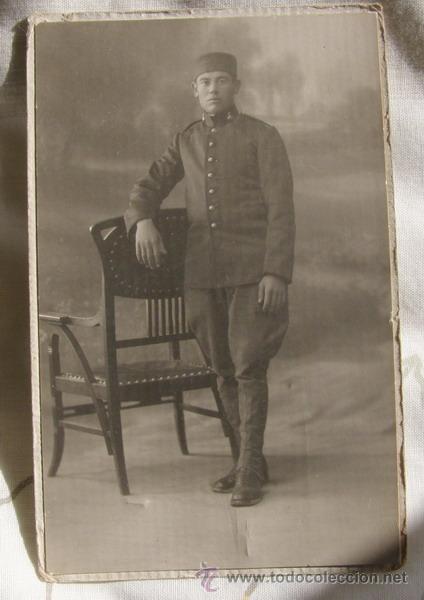 Military Antiques: Fotografia de militar alfonsino de artilleria sobre cart&oacute;n de postal. Gaspar de Miguel.