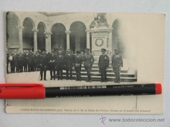 Military Antiques: Postal militar visita del S.M. el Shah de Persia al Alcazar de Toledo con el Rey Alfonso XIII