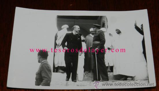 Militaria: ANTIGUA FOTOGRAFIA DE JUAN LUIS BEIGBEDER Y ATIENZA, CORONEL JUNTO SERRANO SU&Ntilde;ER, EN LA ZONA DEL PRO