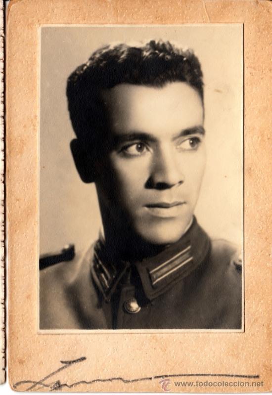 Militaria: Soldado argentino, 1937, foto de estudio sobre cart&oacute;n datada  - CLC