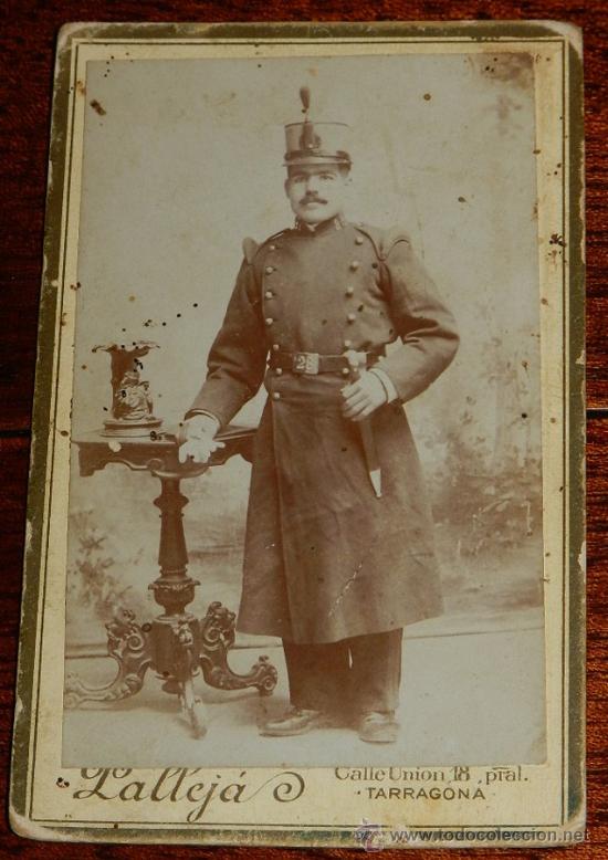 Militaria: ANTIGUA FOTOGRAFIA ALBUMINA DE MILITAR ESPA&Ntilde;OL, FINALES  DE SIGLO XIX, PRINCIPIOS DEL XX, FOTOGRAFIA