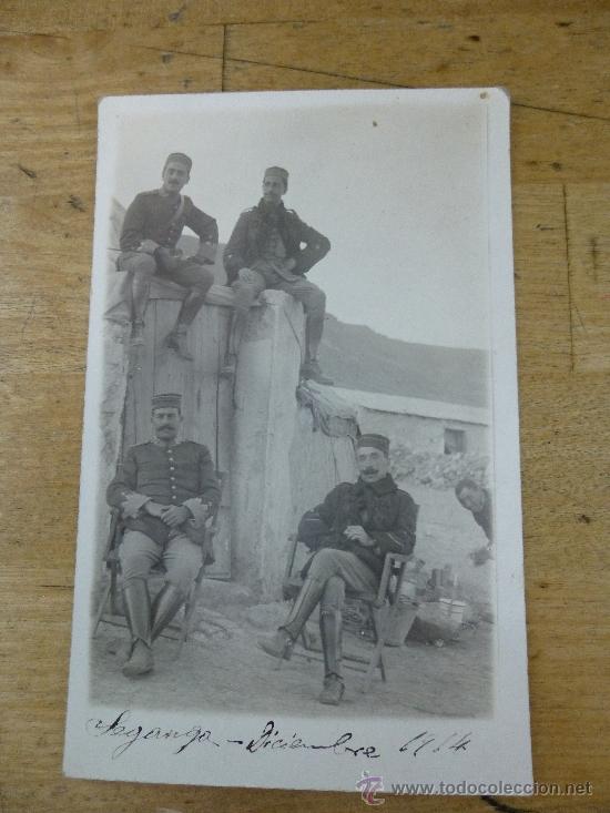 Military Antiques: FOTOGRAFIA OFICIALES ESPA&Ntilde;OLES EN UN CAMPAMENTO EN SEGANGAN, GUERRA MARRUECOS, DICIEMBRE DE 1914