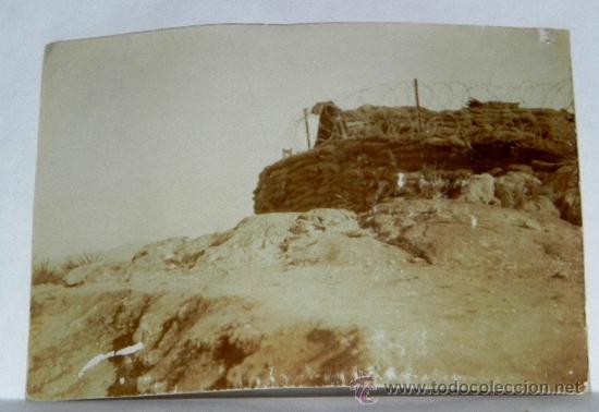 Militaria: ANTIGUA FOTOGRAFIA DE LA GUERRA DEL RIF, POSICION O BLOCAO DE REGULARES, MIDE 8,5 X 6 CMS.