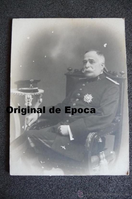 Militaria: (JX-1014)FOTOGRAFIA DE GENERAL DE BRIGADA CON PLACA DE SAN HERMENEGILDO,EPOCA ALFONSINA