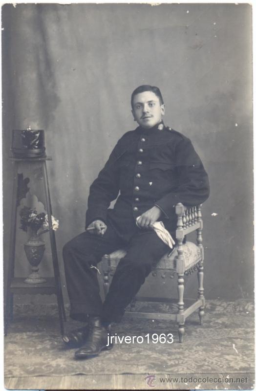 Military Antiques: CARTAGENA,1913, POSTAL FOTOGRAFICA DE UN MILITAR, FOT.HERNANDEZ
