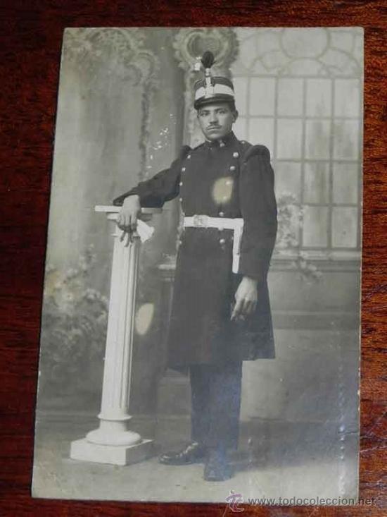 Military Antiques: ANTIGUA FOTOGRAFIA DE MILITAR ESPA&Ntilde;OL CON CASCO ROS, TAMA&Ntilde;O POSTAL.
