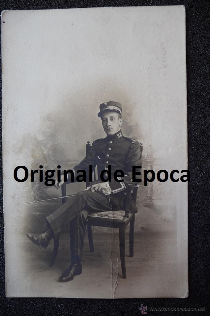 Militaria: (JX-1105)FOTOGRAFIA DE TENIENTE DE INFANTERIA REG.N&ordm;65,EPOCA ALFONSINA