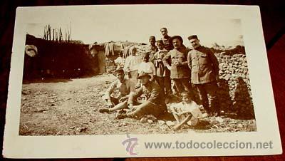 Military Antiques: ANTIGUA FOTO POSTAL DE SOLDADOS ESPA&Ntilde;OLES ACAMPADOS EN MARRUECOS POSANDO CON ALGUNOS NI&Ntilde;OS MARROQUIE
