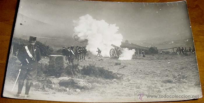 Military Antiques: ANTIGUA FOTO POSTAL DE TROPAS ESPA&Ntilde;OLAS EN MARRUECOS . GUERRA DEL RIF - BATERIA DE CA&Ntilde;ONES DISPARAND