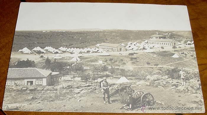 Military Antiques: ANTIGUA POSTAL GUERRA DEL RIF - CAMPAMENTO ESPA&Ntilde;OL - MILITARES - ARMAMENTO - NO CIRCULADA.