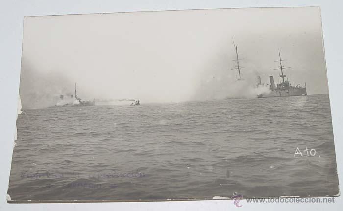 Militaria: ANTIGUA FOTO POSTAL DE BARCOS DE GUERRA ESPA&Ntilde;OLES DE MANIOBRAS - ARMADA - NAVIO -A&Ntilde;OS 1920.