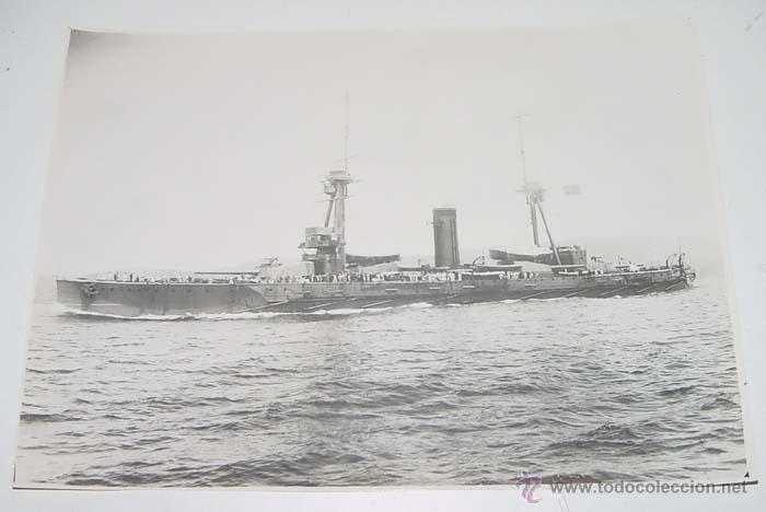 Military Antiques: ANTIGUA FOTOGRAFIA ORIGINAL DE BUQUE DE GUERRA DE LA ARMADA - MIDE 23X17 CMS.