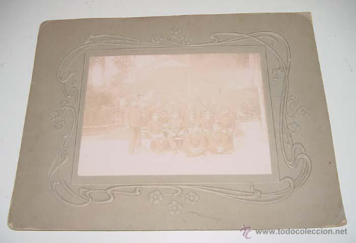Military Antiques: ANTIGUA FOTOGRAFIA ALBUMINA - MILITARES ESPA&Ntilde;OLES - PRINCIPIOS DE SIGLO - MIDE CON PASPARTOUT 38X29,
