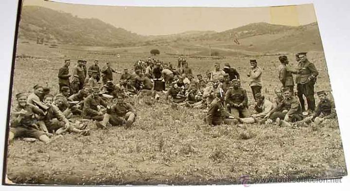 Military Antiques: ANTIGUA FOTO POSTAL DE MILITARES ANTIGUA FOTO POSTAL DE MILITARES ESPA&Ntilde;OLES EN EL RIF (MARRUECOS) .