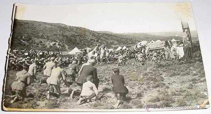 Military Antiques: ANTIGUA FOTO POSTAL DE MILITARES ESPA&Ntilde;OLES EN MISA DE CAMPA&Ntilde;A AL PARECER EN EL RIF (MARRUECOS) . CAM