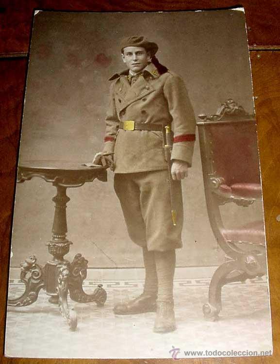 Militaria: ANTIGUA FOTOGRAFIA ORIGINAL COLOREADA DE MILITAR - MIDE 13,5 X 8,5 CMS.