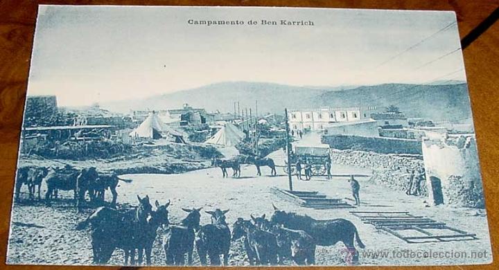 Militaria: ANTIGUA POSTAL DE LA GUERRA DEL RIF (MARRUECOS) . CAMPAMENTO DE BEN KARRICH - EDICION M. ARRIBAS - S