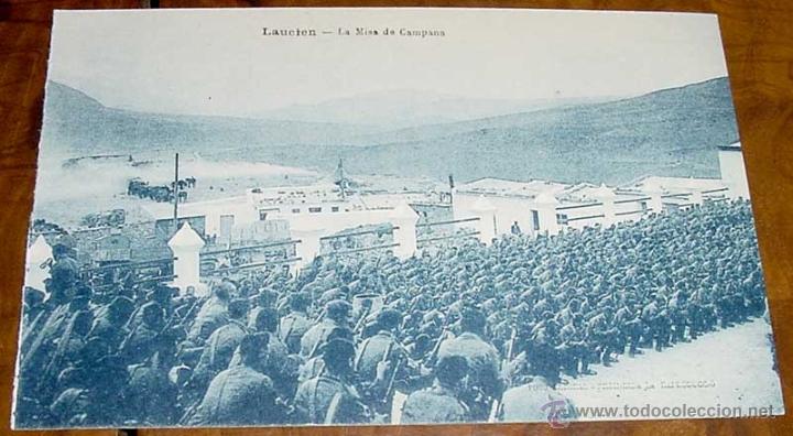 Militaria: ANTIGUA POSTAL DE LA GUERRA DEL RIF (MARRUECOS) . LAUCIEN, MISA DE CAMPA&Ntilde;A - EDICION M. ARRIBAS - SI