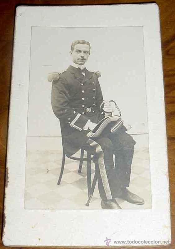 Military Antiques: ANTIGUA FOTOGRAFIA ALBUMINA DE MILITAR ESPA&Ntilde;OL - EN EL REVERSO ESCRITO A&Ntilde;O 1910 - MIDE 10 X 6,5 CMS.