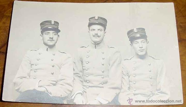 Military Antiques: ANTIGUA FOTO POSTAL DE TRES CADETES ESPA&Ntilde;OLES - NO CIRCULADA.