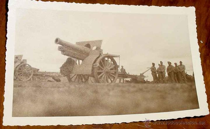 Military Antiques: ANTIGUA FOTOGRAFIA DE BATERIA DE 155/13 DE LA ACADEMIA DE SEGOVIA . 1932 - MIDE 13,5 X 8,7 CMS. - OR