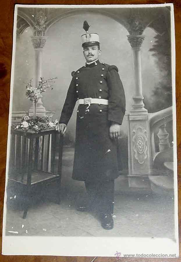 Military Antiques: ANTIGUA FOTO POSTAL DE MILITAR - FOTO DEDICADA EN 1914 ESCRITA. SIN CIRCULAR