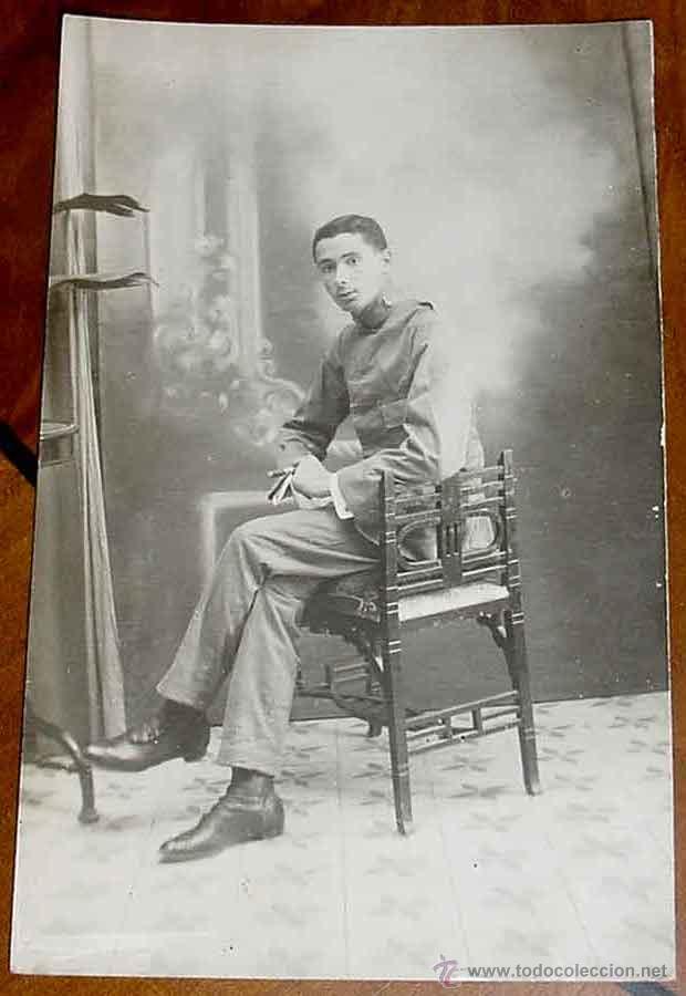 Military Antiques: ANTIGUA FOTO POSTAL DE MILITAR - 1913 - SIN CIRCULAR