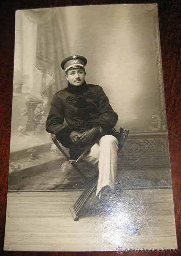 Militaria: ANTIGUA FOTOGRAFIA DE MILITAR ESPA&Ntilde;OL TAMA&Ntilde;O POSTAL 13,5 X 8,5 CMS.