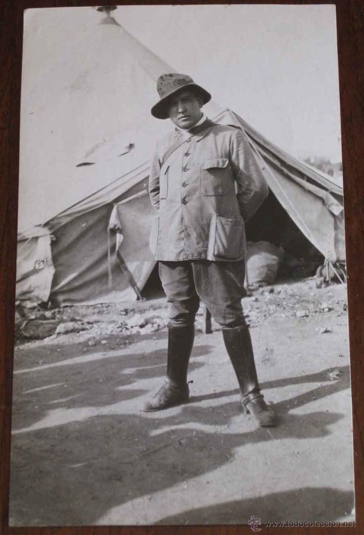 Militaria: ANTIGUA FOTOGRAFIA DE MILITAR ESPA&Ntilde;OL EN MARRUECOS, GUERRA DEL RIF - ESCRITA EN AGOSTO DE 1921, MIDE