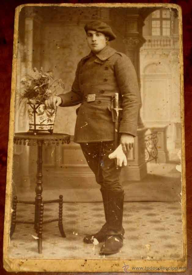Military Antiques: ANTIGUA FOTOGRAFIA DE MILITAR ESPA&Ntilde;OL - TAMA&Ntilde;O POSTAL