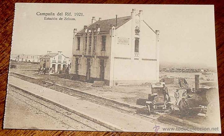 Military Antiques: ANTIGUA POSTAL DE LA CAMPA&Ntilde;A DEL RIF - ESTACION DE ZELUAN - 1921 - SERIE VI - ED. POSTAL EXPRES - NO