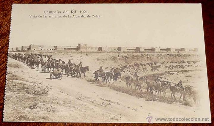 Militaria: ANTIGUA POSTAL DE LA CAMPA&Ntilde;A DEL RIF - ALCAZABA DE ZELUAN - 1921 - SERIE VI - ED. POSTAL EXPRES - NO