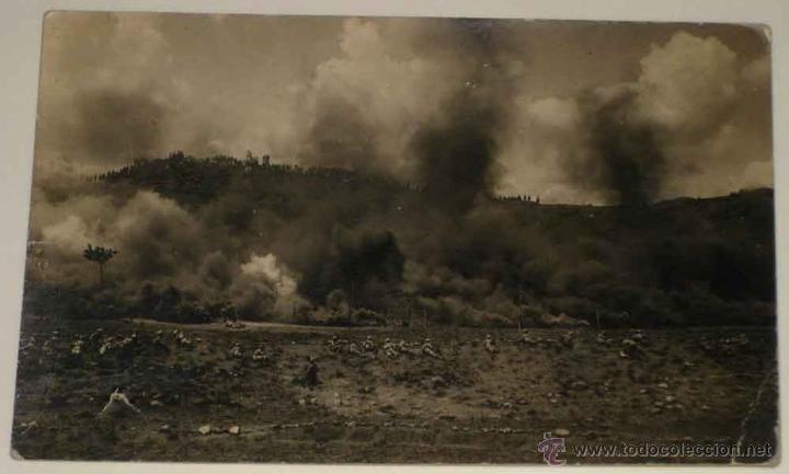 Militaria: ANTIGUA FOTOGRAFIA DE MANIOBRAS DEL EJERCITO ESPA&Ntilde;OL, ESCRITA POR DETRAS PONE, PROCEDIMIENTO DE GUER