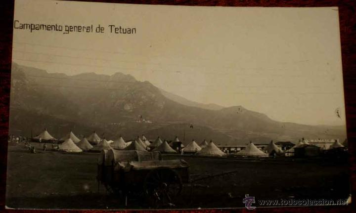 Militaria: ANTIGUA FOTO POSTAL DE TETUAN (MARRUECOS) CAMPAMENTO GENERAL . GUERRA DEL RIF, PROTECTORADO ESPA&Ntilde;OL