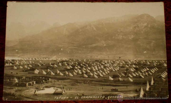 Militaria: ANTIGUA FOTO POSTAL DE TETUAN (MARRUECOS) CAMPAMENTO GENERAL . GUERRA DEL RIF, PROTECTORADO ESPA&Ntilde;OL