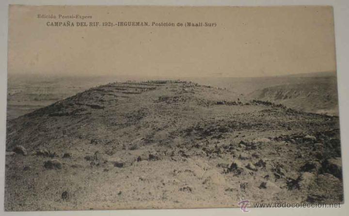 Militaria: ANTIGUA POSTAL CAMPA&Ntilde;A DEL RIF . 1921 . IRGUEMAN, POSICION DE MAALI SUR- ED. POSTAL EXPRES - HAUSER