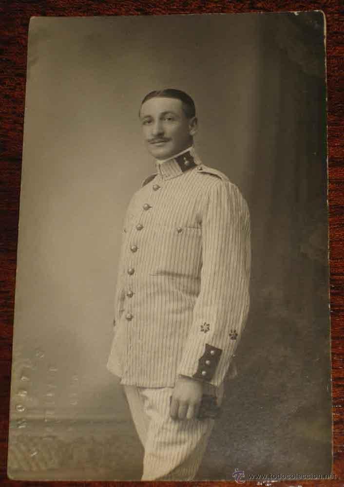 Militaria: ANTIGUA FOTO POSTAL DE OFICIAL MILITAR DE ARTILLERIA EN SEGOVIA - ESCRITA EN 1913