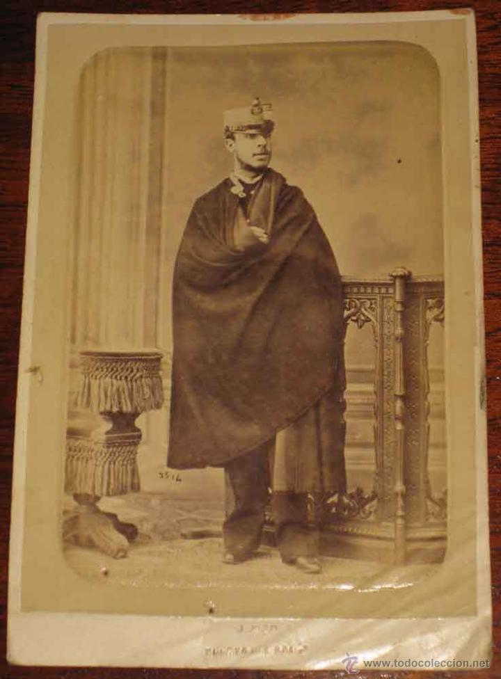 Militaria: ANTIGUA FOTOGRAFIA ALBUMINA DE MILITAR ESPA&Ntilde;OL, FINALES DEL SIGLO XIX PRINCIPIOS DEL XX - GABINETE F