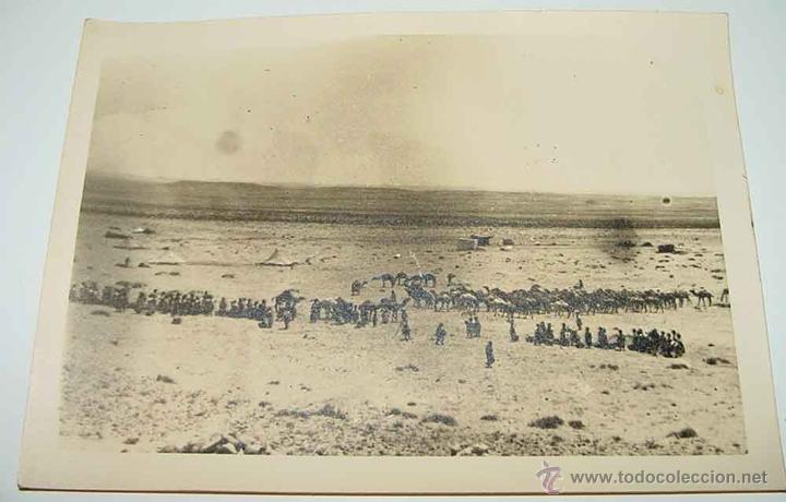 Military Antiques: ANTIGUA FOTOGRAFIA DE TROPAS NOMADAS ESPA&Ntilde;OLAS A CAMELLO EN SUS POSICIONES EN EL SAHARA ESPA&Ntilde;OL - MI