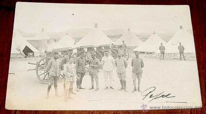 Militaria: ANTIGUA FOTO POSTAL DE MILITARES DE LA ACADEMIA DE ARTILLERIA DE SEGOVIA EN 1915 APROX. - ESCRITA SI