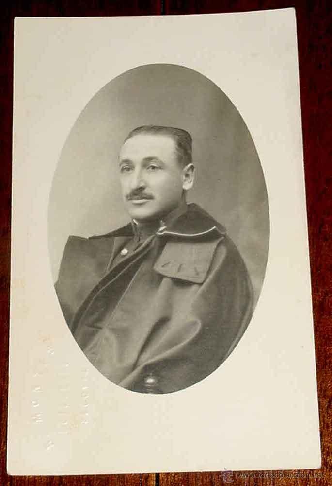 Militaria: ANTIGUA FOTOGRAFIA DE OFICIAL DEL EJERCITO ESPA&Ntilde;OL, ARTILLERIA, TAMA&Ntilde;O POSTAL, EXCELENTE ESTADO -
