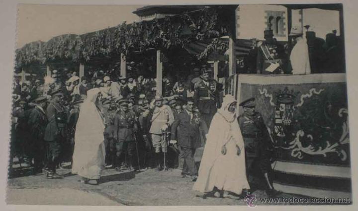 Militaria: ANTIGUA POSTAL DE EL VIAJE DE S.S. M.M. A MARRUECOS - DAR-RIFFIEN - PRESENTACION DE AUTORIDADES - EL