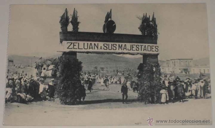 Militaria: ANTIGUA POSTAL DEL VIAJE DE S.S. M.M. A MARRUECOS - ENTRADA A ZELUAN - ED. HAUSER Y MENET - NO CIRCU