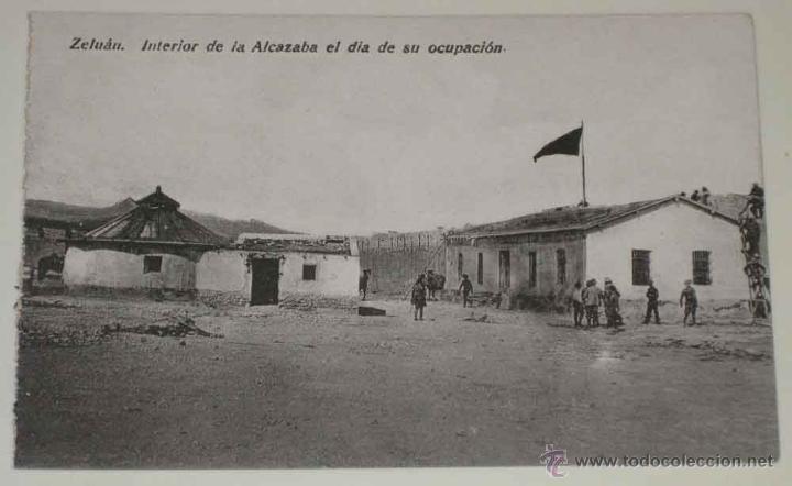 Militaria: ANTIGUA POSTAL DE ZELUAN - GUERRA DEL RIF - MARRUECOS - INTERIOR DE LA ALCAZABA EL DIA DE SU OCUPACI